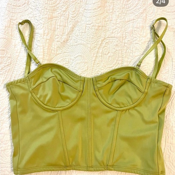 Edikted Light Green Corset Top - Picture 2 of 4